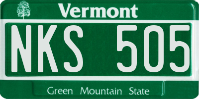 VT license plate NKS505