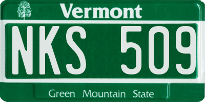 VT license plate NKS509