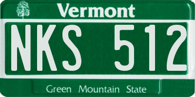 VT license plate NKS512