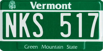 VT license plate NKS517