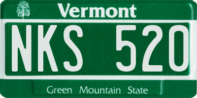 VT license plate NKS520