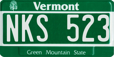 VT license plate NKS523