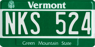 VT license plate NKS524