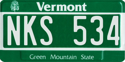 VT license plate NKS534