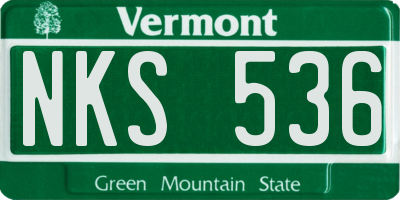 VT license plate NKS536