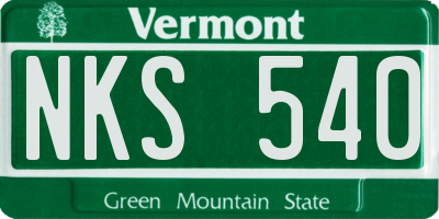 VT license plate NKS540