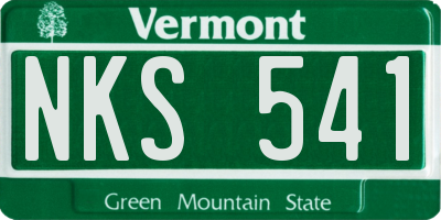 VT license plate NKS541