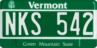 VT license plate NKS542
