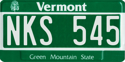 VT license plate NKS545