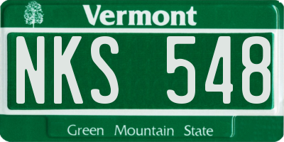VT license plate NKS548