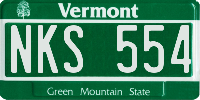 VT license plate NKS554