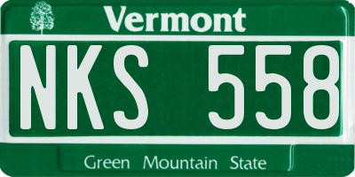 VT license plate NKS558