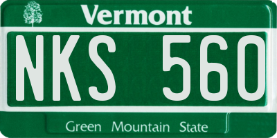 VT license plate NKS560