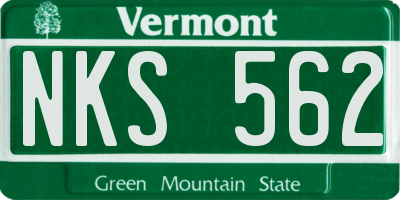 VT license plate NKS562