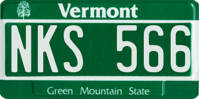 VT license plate NKS566