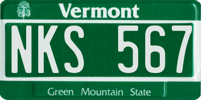 VT license plate NKS567