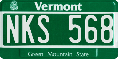 VT license plate NKS568