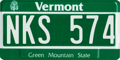 VT license plate NKS574