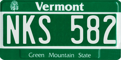 VT license plate NKS582
