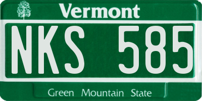 VT license plate NKS585