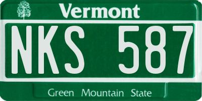 VT license plate NKS587