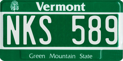 VT license plate NKS589