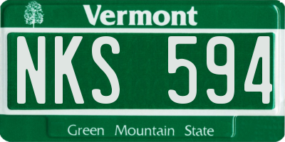 VT license plate NKS594