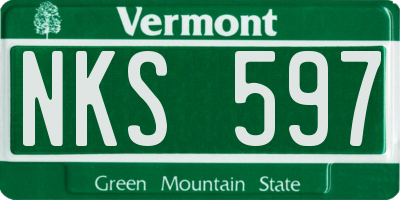 VT license plate NKS597