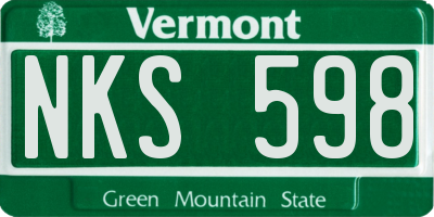VT license plate NKS598
