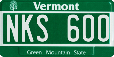 VT license plate NKS600