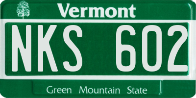 VT license plate NKS602