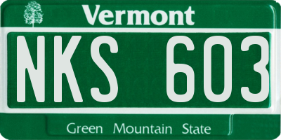 VT license plate NKS603
