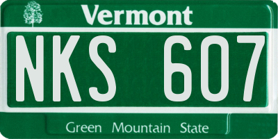 VT license plate NKS607