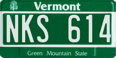 VT license plate NKS614