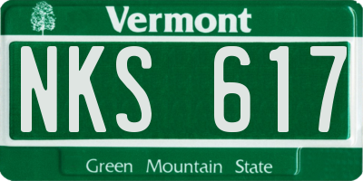 VT license plate NKS617