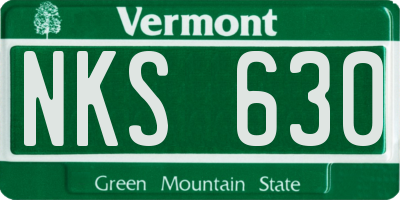 VT license plate NKS630