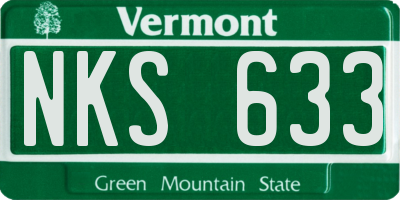 VT license plate NKS633
