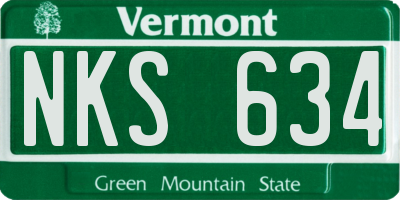 VT license plate NKS634