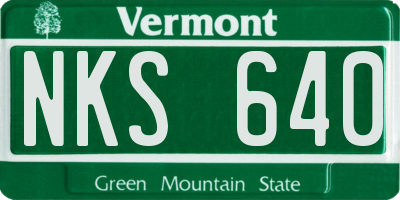 VT license plate NKS640