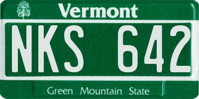VT license plate NKS642