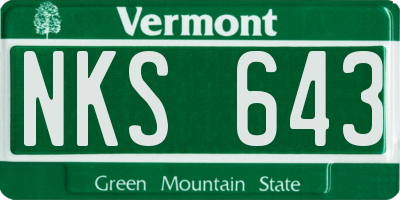 VT license plate NKS643