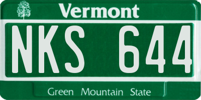 VT license plate NKS644