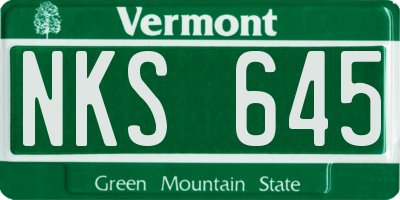 VT license plate NKS645