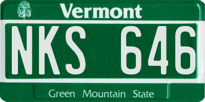 VT license plate NKS646