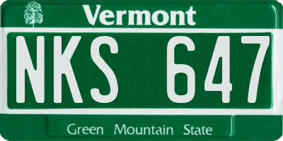 VT license plate NKS647