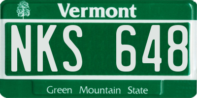 VT license plate NKS648
