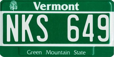 VT license plate NKS649