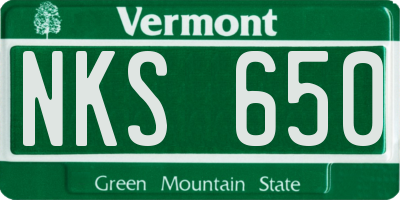 VT license plate NKS650