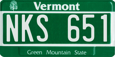 VT license plate NKS651