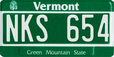 VT license plate NKS654